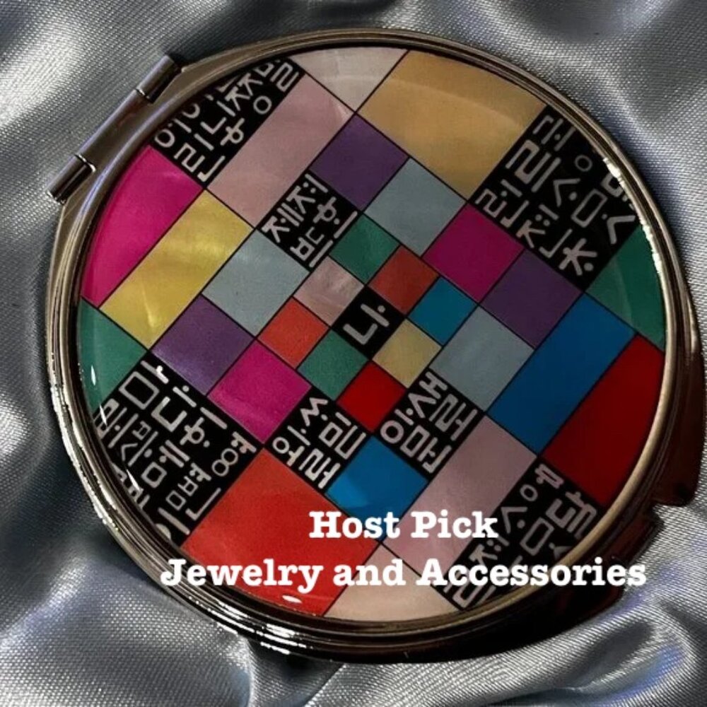Multi-Colored Compact Mirror‎ (New In Box) (Made in Korea) (w/a/x)